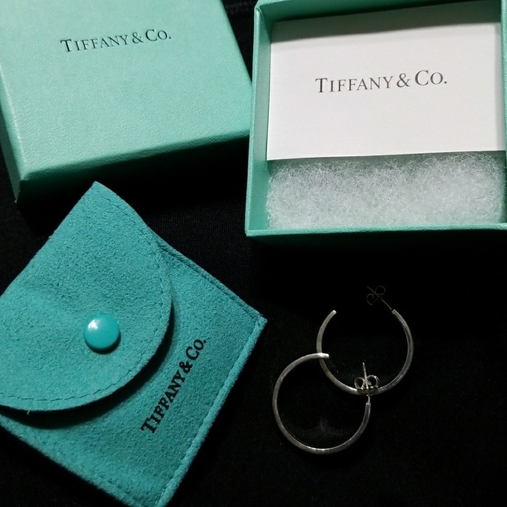 1837 line Tiffany & Co. Silver  Hoop Earrings